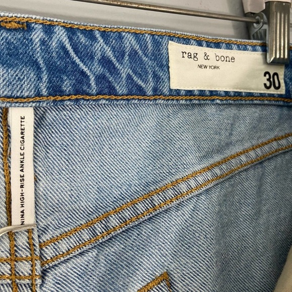 Rag and Bone. Nina high rise ankle cigarette. Button-fly 100% cotton Sz30, Tulip - Picture 9 of 16